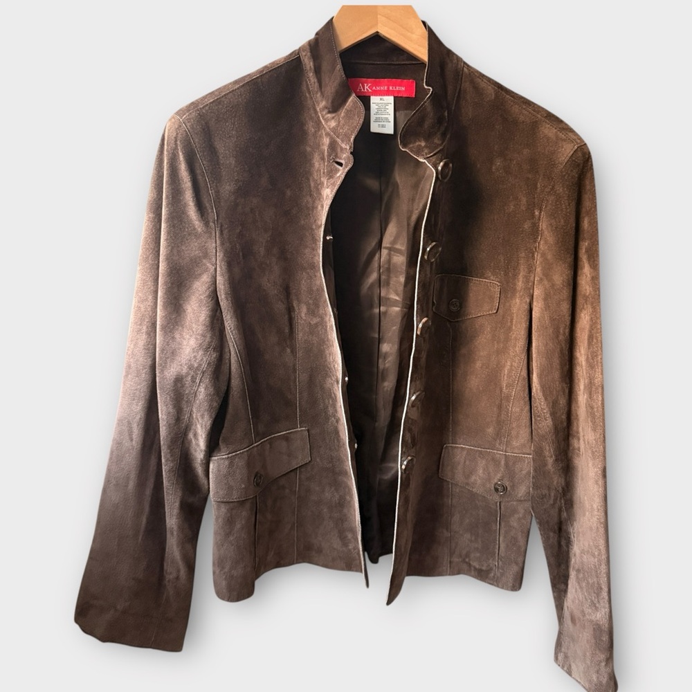 Anne Klein 100% Suede Leather Jacket – Size XL (Like New) - Picture 4 of 10